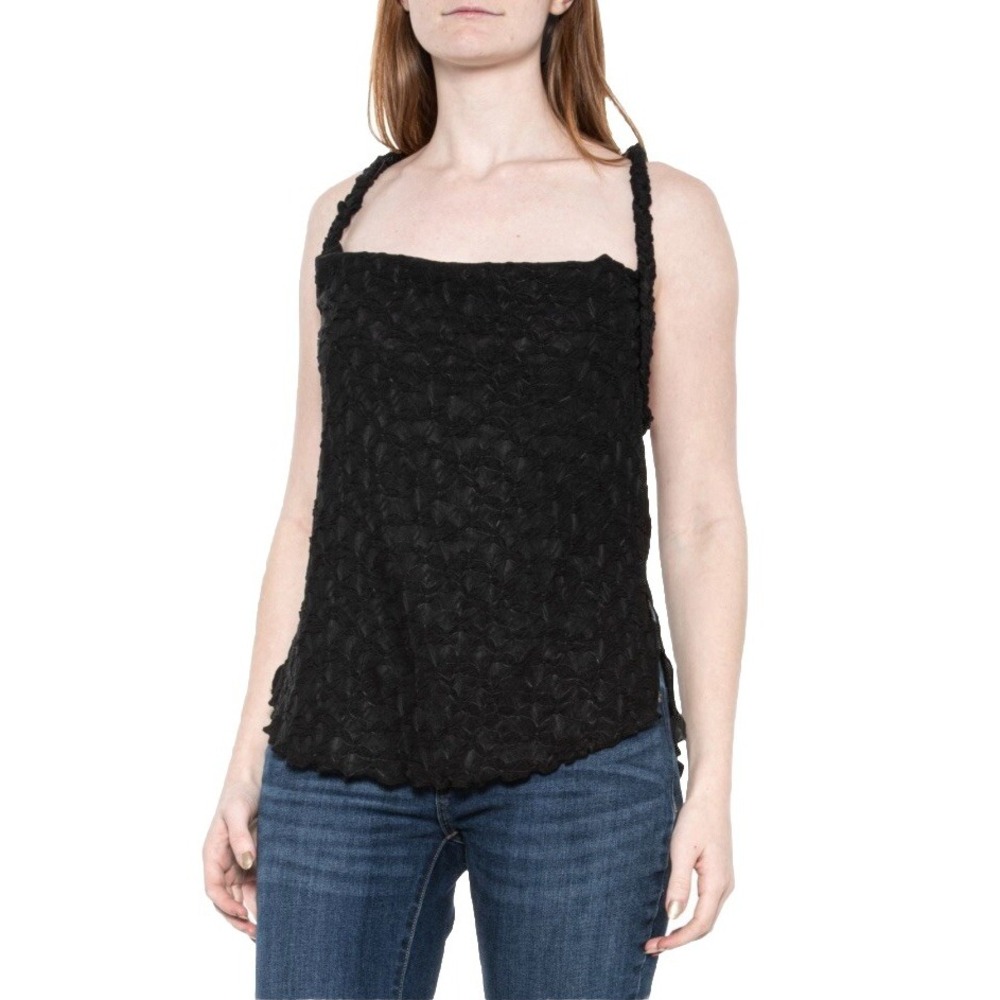 Free People Mykonos Tank Lace Black Size Large New